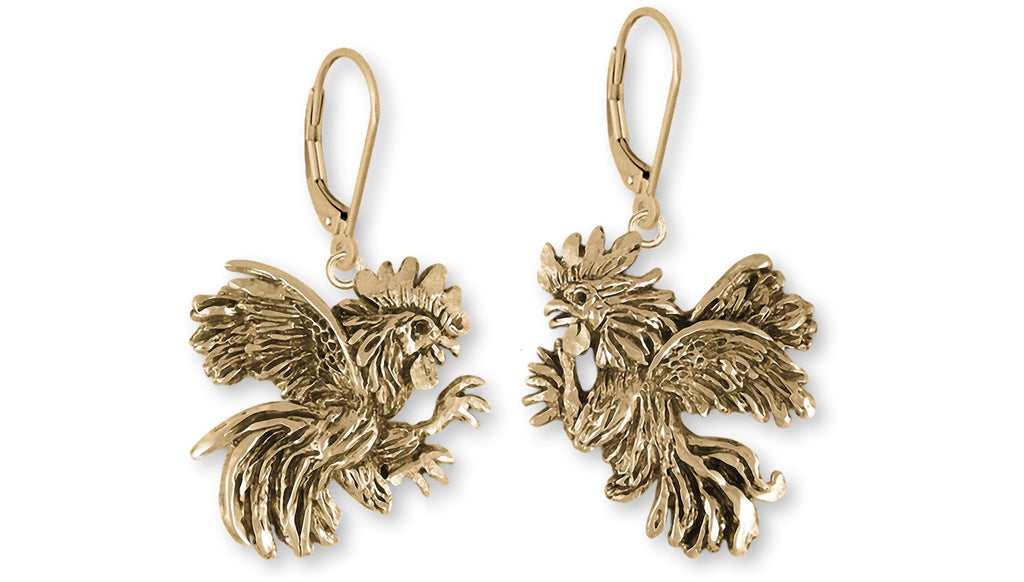 Rooster Charms Rooster Earrings 14k Gold Vermeil Rooster Jewelry Rooster jewelry