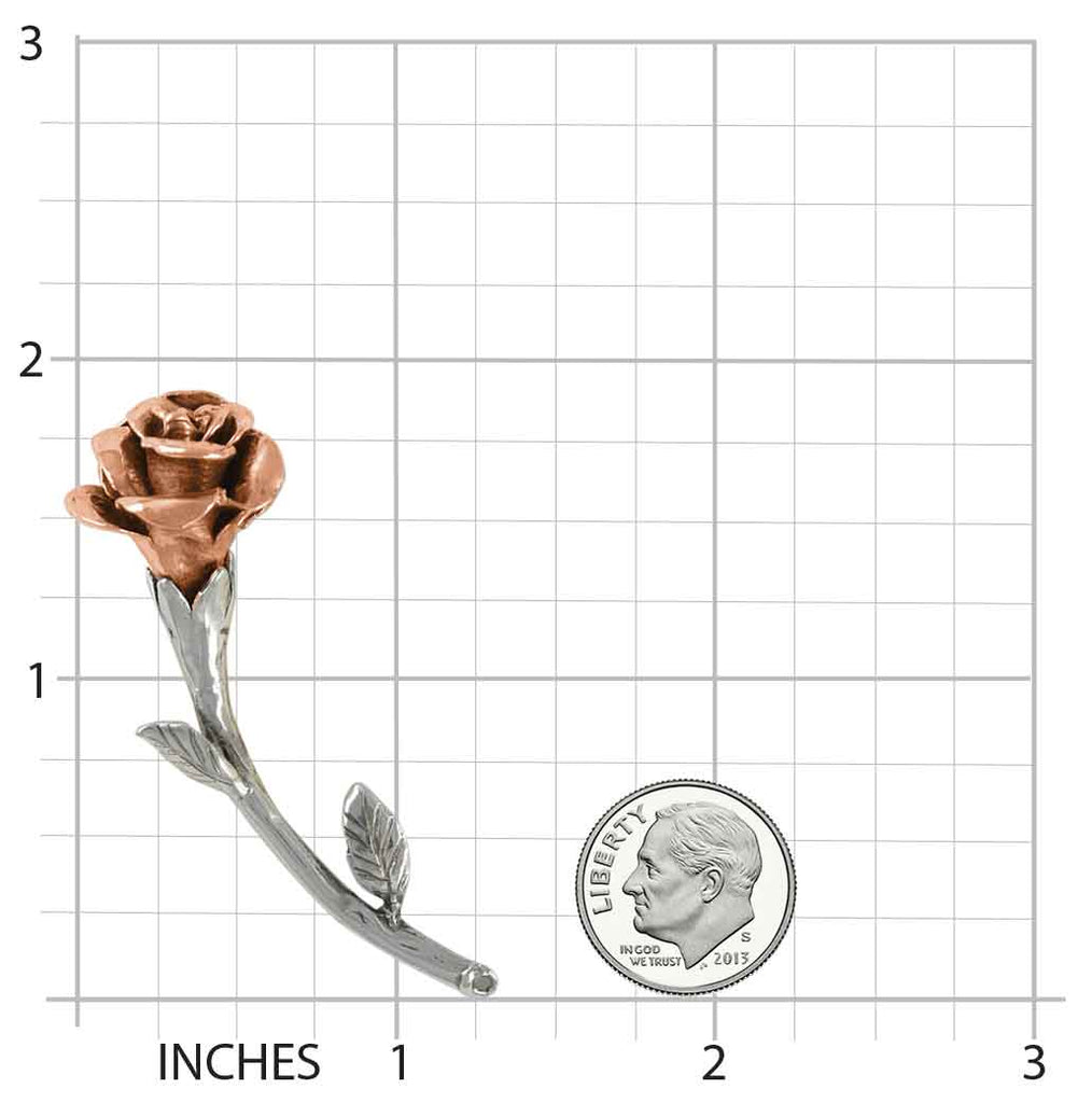 Rose Brooch Pin Jewelry Rose Gold And Sterling Silver Handmade Flower Brooch Pin RS2-TNPRG
