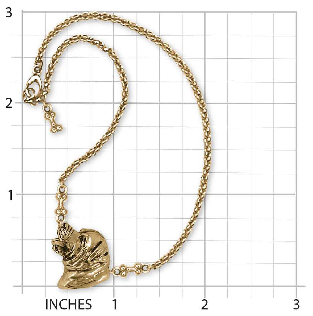 Rottweiler Ankle Bracelet 14k Gold Vermeil Handmade Rottweiler Rottie Jewelry  RTW2-AVM