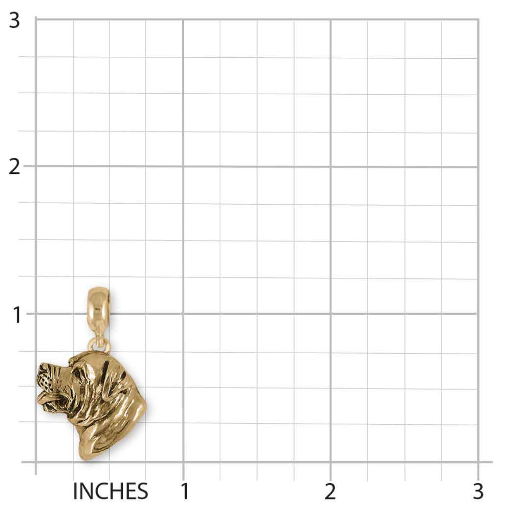 Rottweiler Pandora Charm Slide 14k Gold Vermeil Handmade Rottweiler Rottie Jewelry This Charm Will Fit A Pandora® Slide Bracelet RTW2-PNSVM