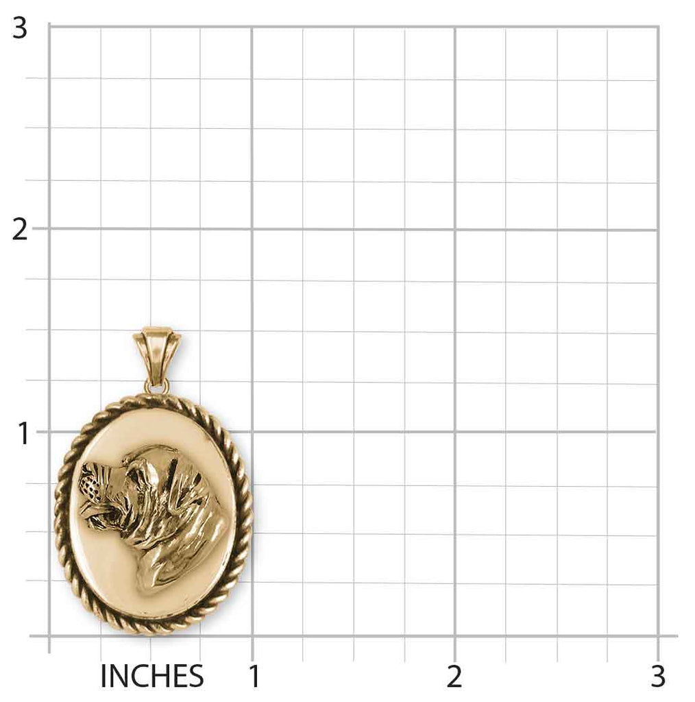 Rottweiler Pendant 14k Yellow Gold Handmade Rottweiler Rottie Jewelry  RTW2-VPG