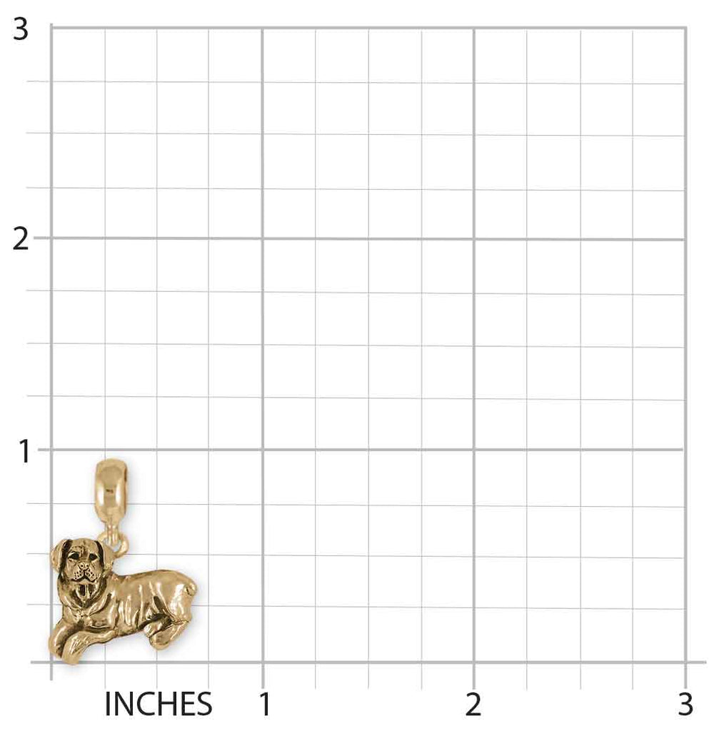 Rottweiler Pandora Charm Slide 14k Yellow Gold Handmade Rottie Jewelry This Charm Will Fit A Pandora® Slide Bracelet RTW3N-PNSG
