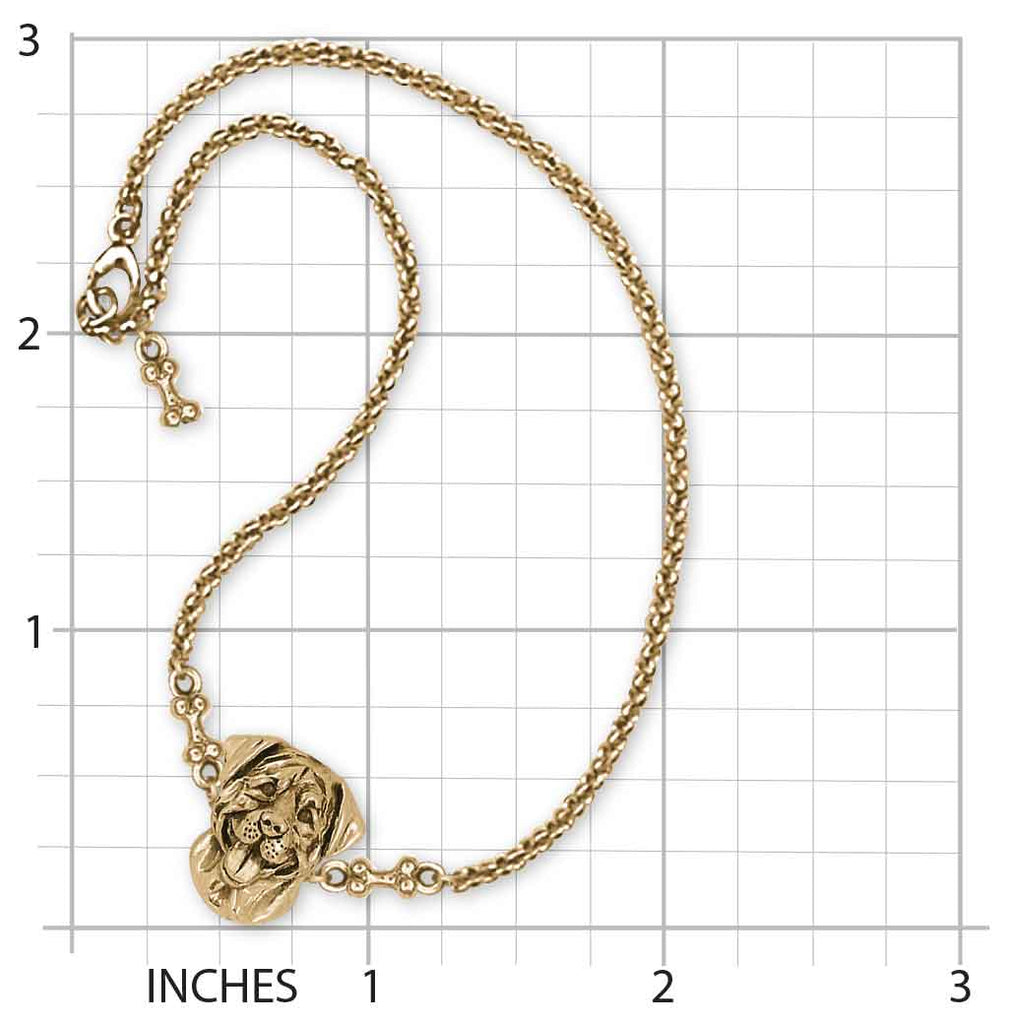 Rottweiler Ankle Bracelet 14k Gold Vermeil Handmade Rottweiler Jewelry  RTW4-AVM