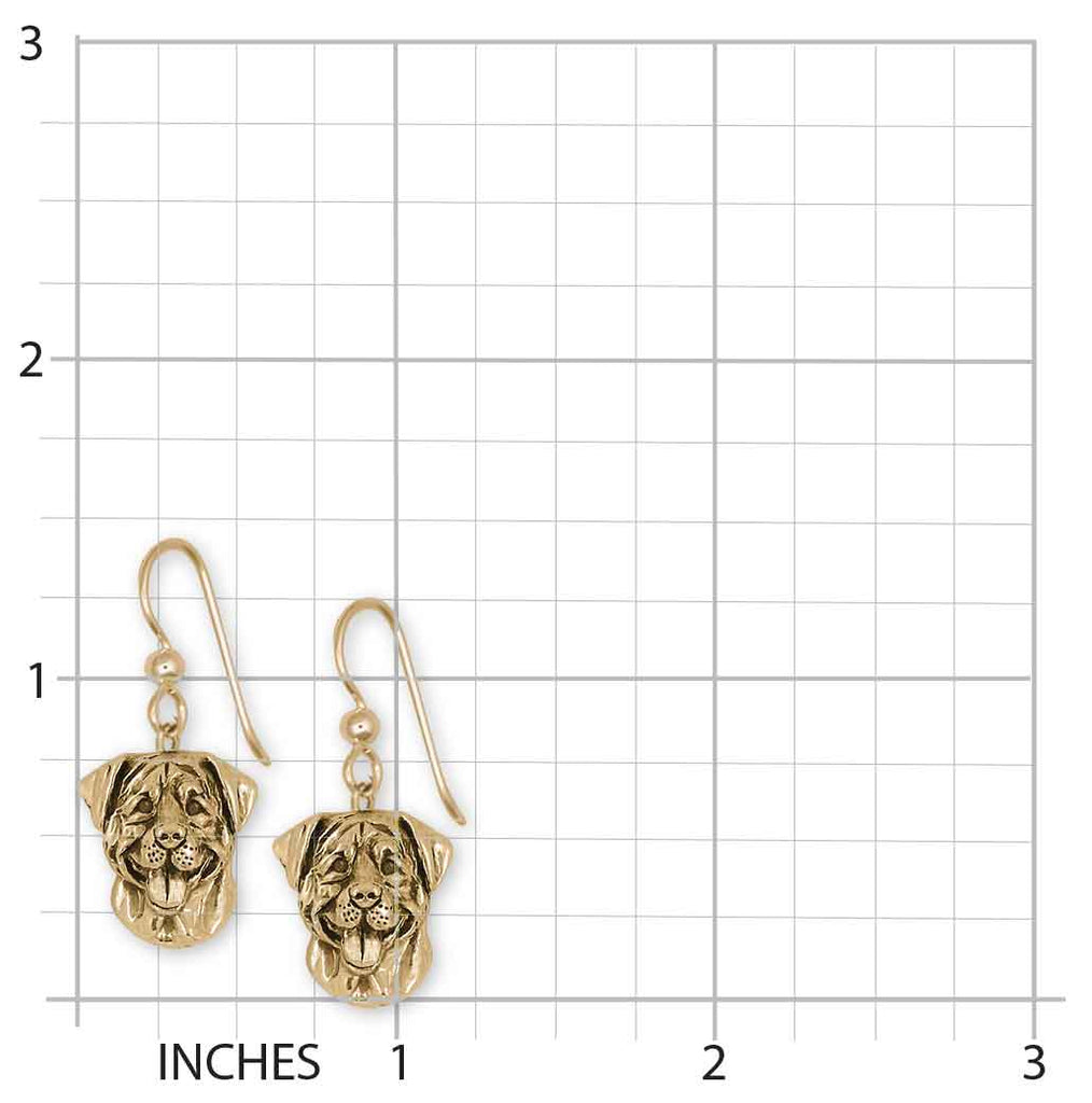 Rottweiler Earrings 14k Yellow Gold Handmade Rottweiler Jewelry  RTW4-EG