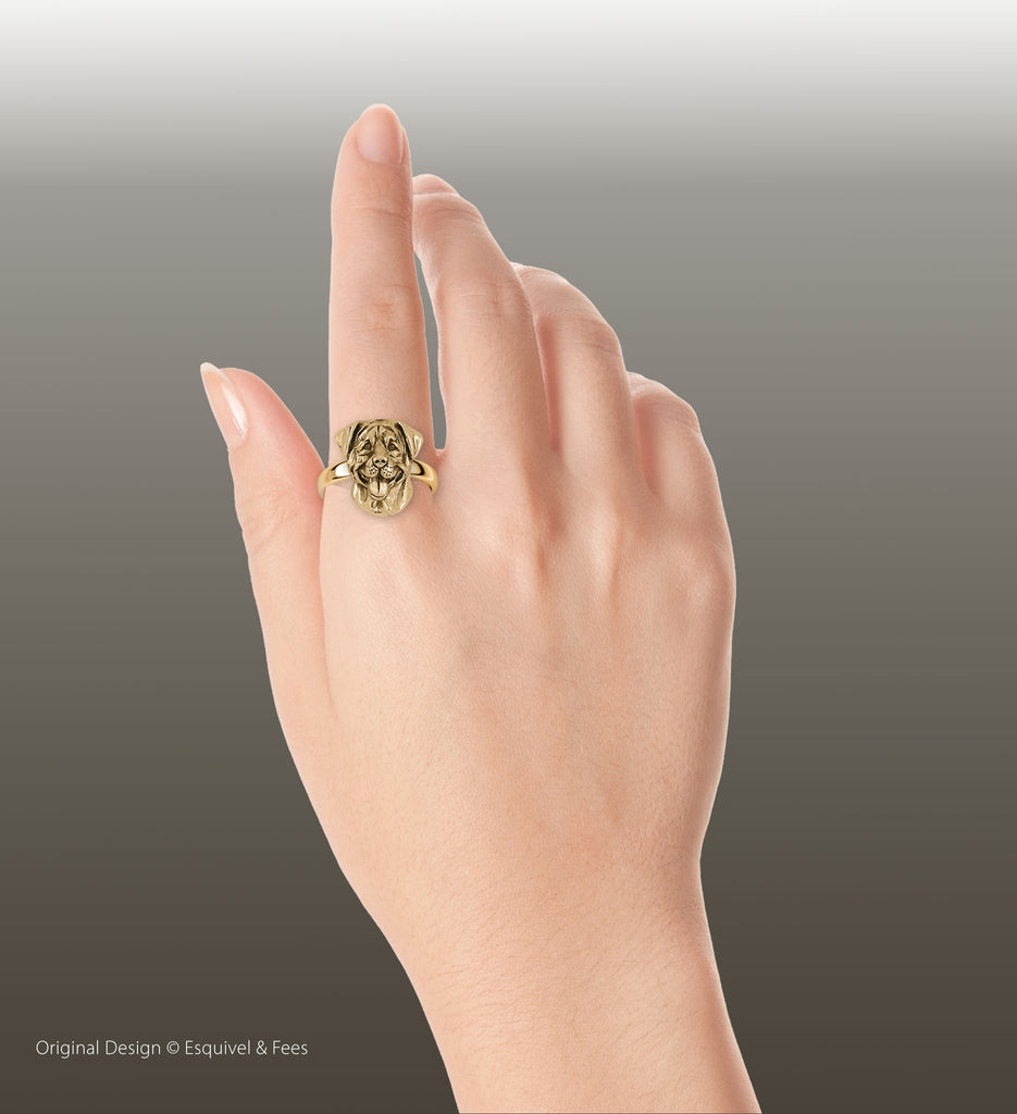 Rottweiler Ring 14k Yellow Gold Handmade Rottweiler Jewelry  RTW4-RG