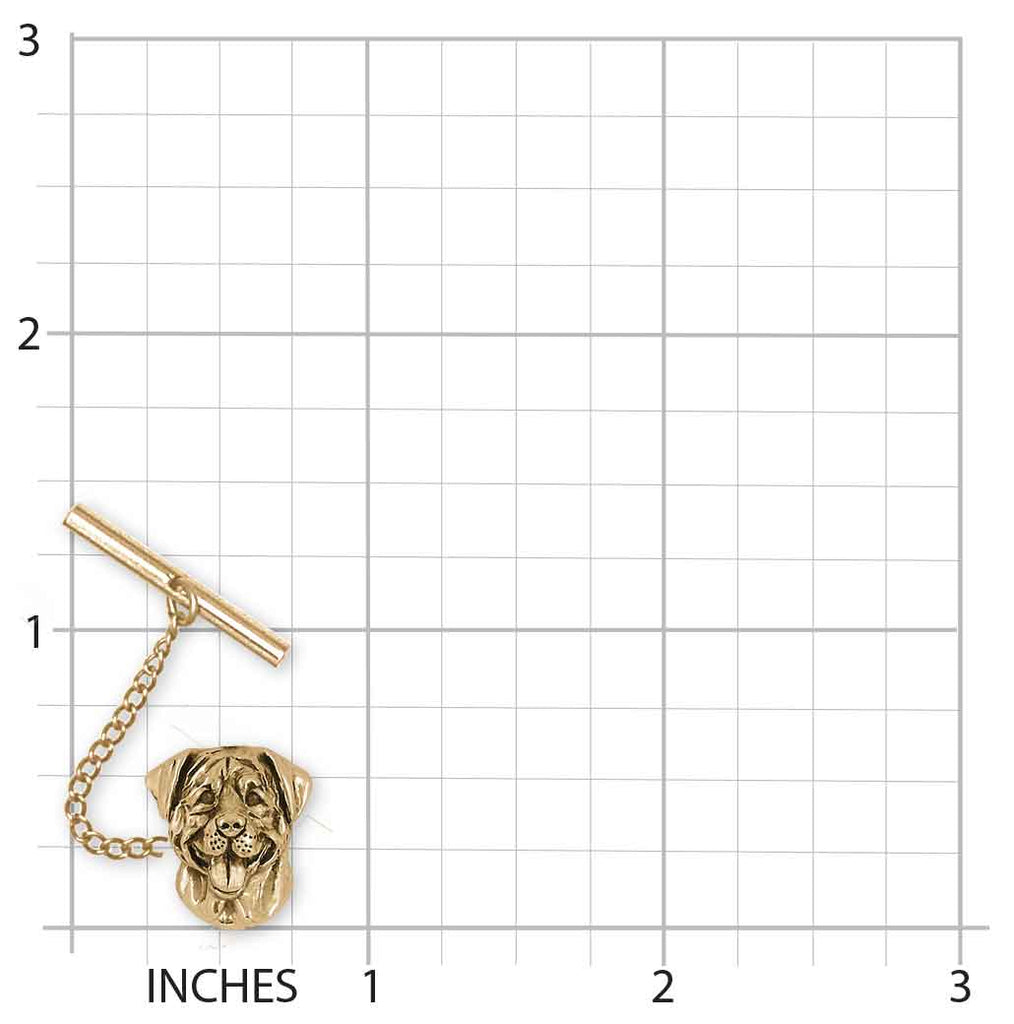 Rottweiler Tie Tack 14k Gold Vermeil Handmade Rottweiler Jewelry  RTW4-TTVM