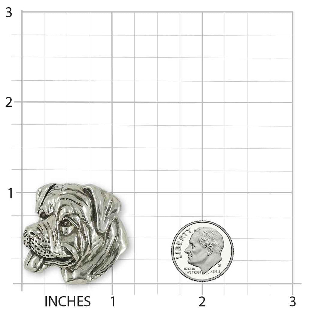 Rottweiler Brooch Pin Sterling Silver Handmade Rottweiler Jewelry  RW5-BR