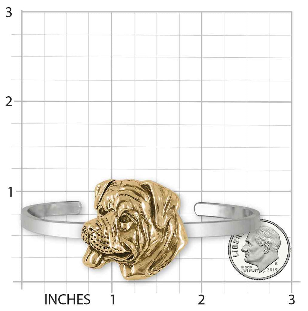 Rottweiler Bracelet 14k Gold Vermeil Handmade Rottweiler Jewelry  RW5-CBVM