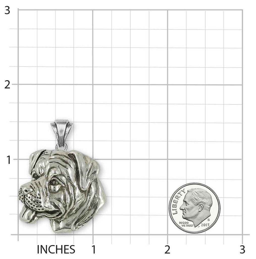 Rottweiler Pendant Sterling Silver Handmade Rottweiler Jewelry  RW5-P