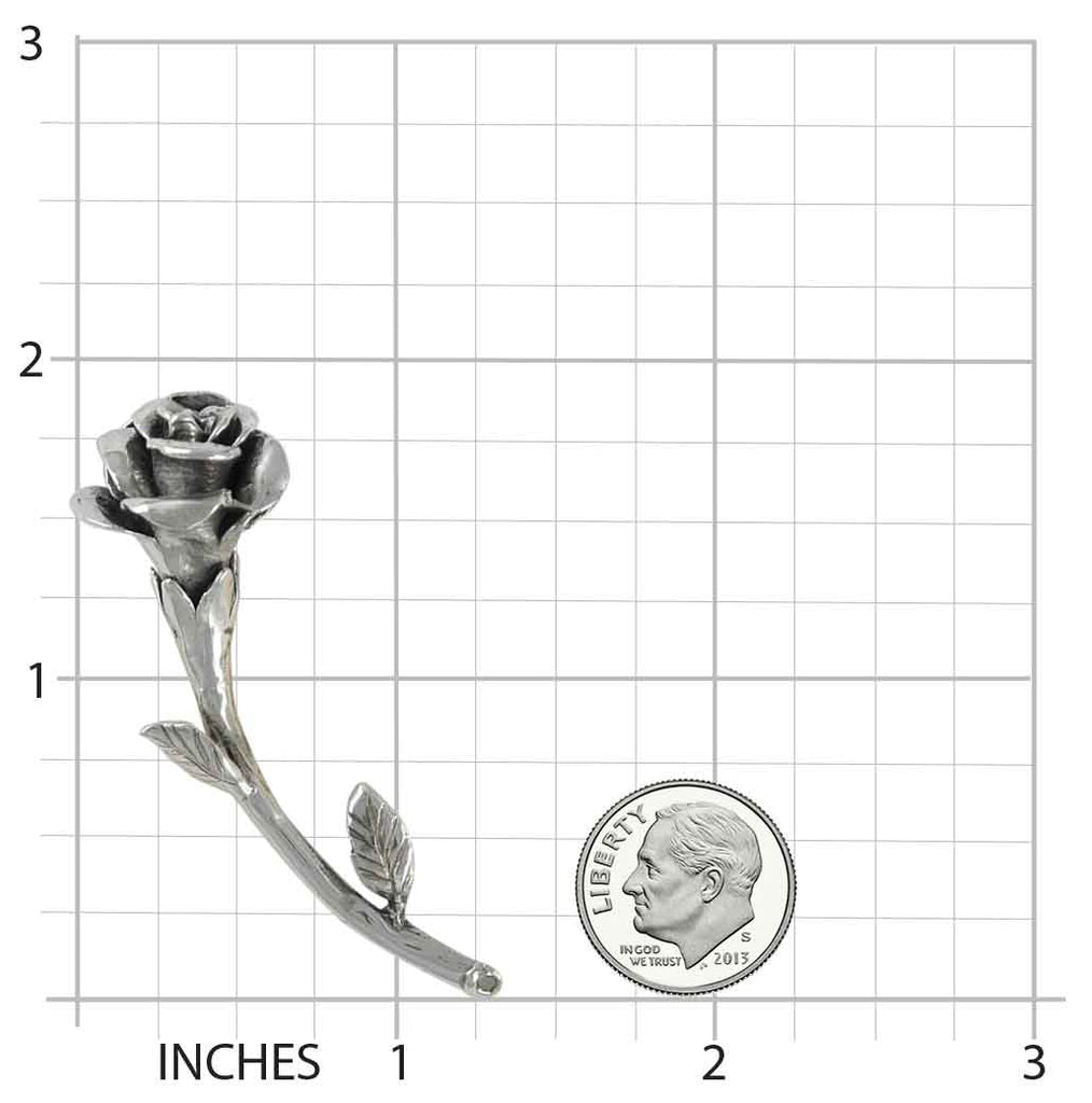 Rose Brooch Pin Jewelry Sterling Silver Handmade Flower Brooch Pin RS2-PN