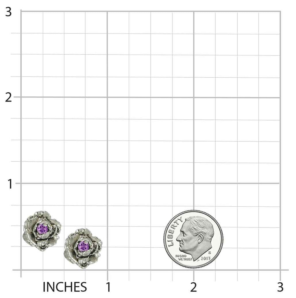 Peony Birthstone Ring Sterling Silver Handmade Peony Flower Jewelry  PNY3-SR