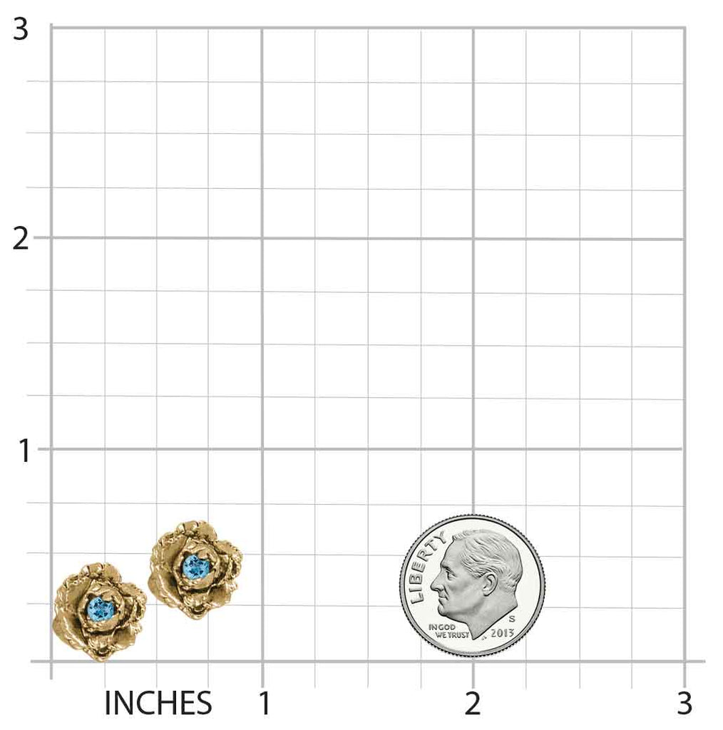 Peony Birthstone Earrings 14k Yellow Gold Vermeil Handmade Peony Flower Jewelry  PNY3-SEVM