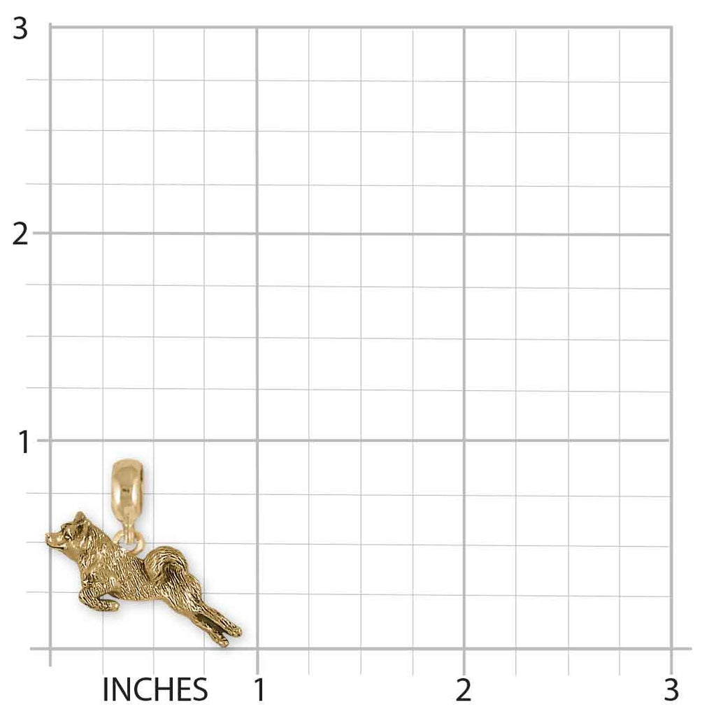 Shiba Inu Charm Slide 14k Yellow Gold Handmade Shiba Inu Jewelry This Charm Will Fit A Pandora® Slide Bracelet SI51X-PNSG