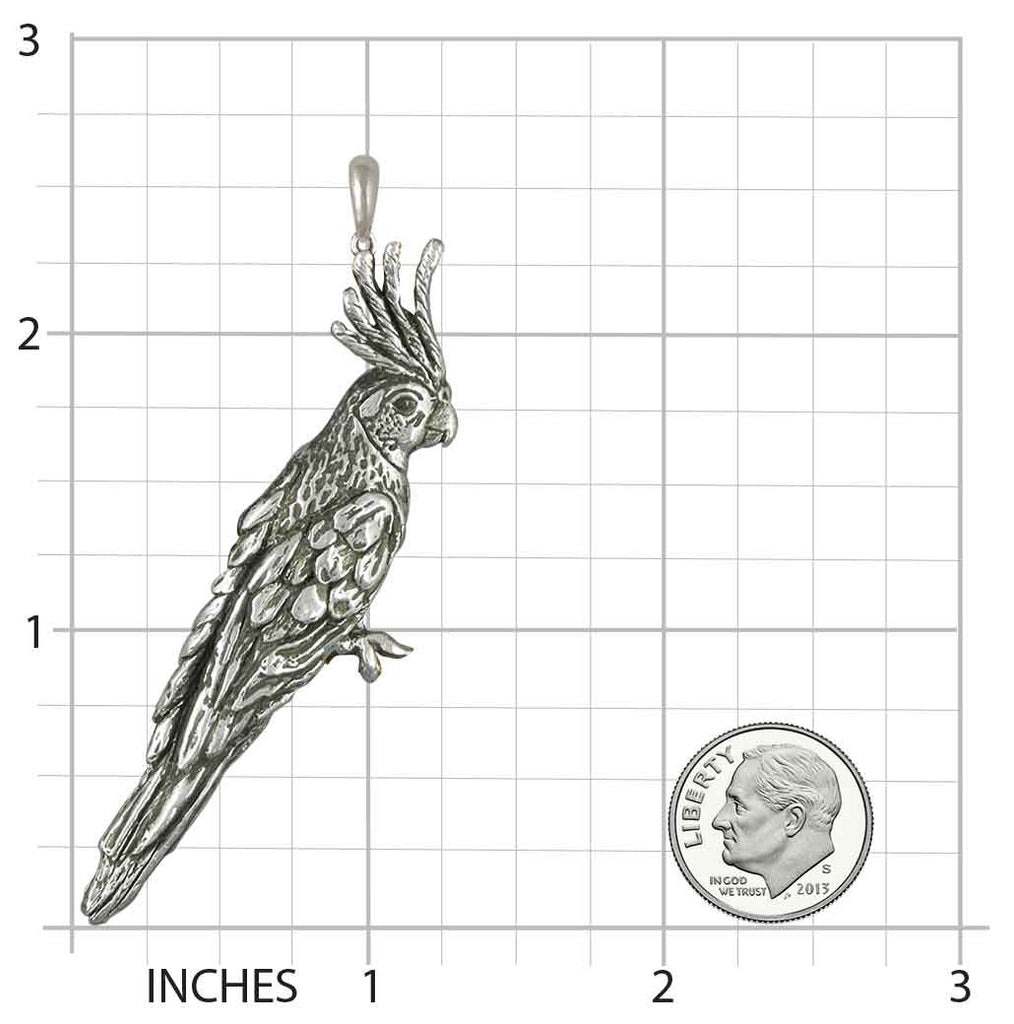 Cockatiel Jewelry Sterling Silver Handmade Cockatiel Pendant  CKT11-NRP