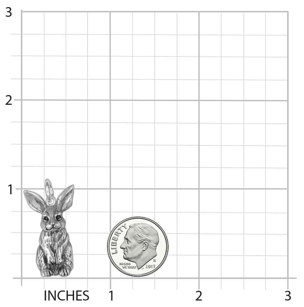 Rabbit Jewelry Sterling Silver Handmade Bunny Rabbit Charm  RA1-C
