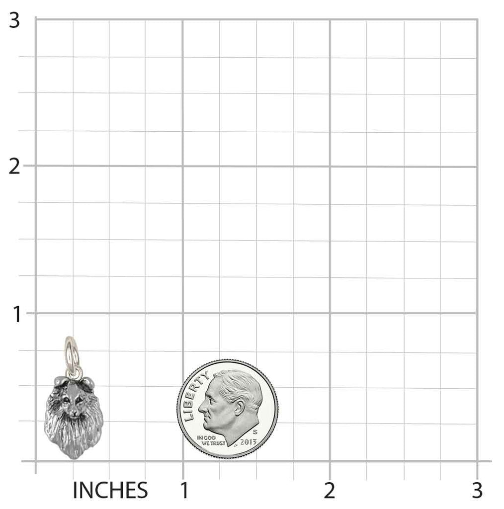 Sheltie Charm Jewelry Sterling Silver Handmade Sheltie Charm SL5-C
