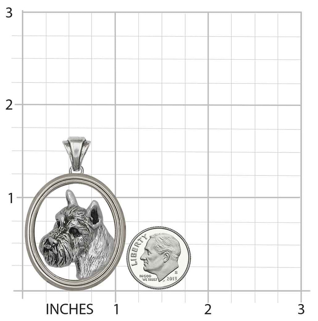 Schnauzer Pendant Jewelry Sterling Silver Handmade Schnauzer Pendant SN13-VP