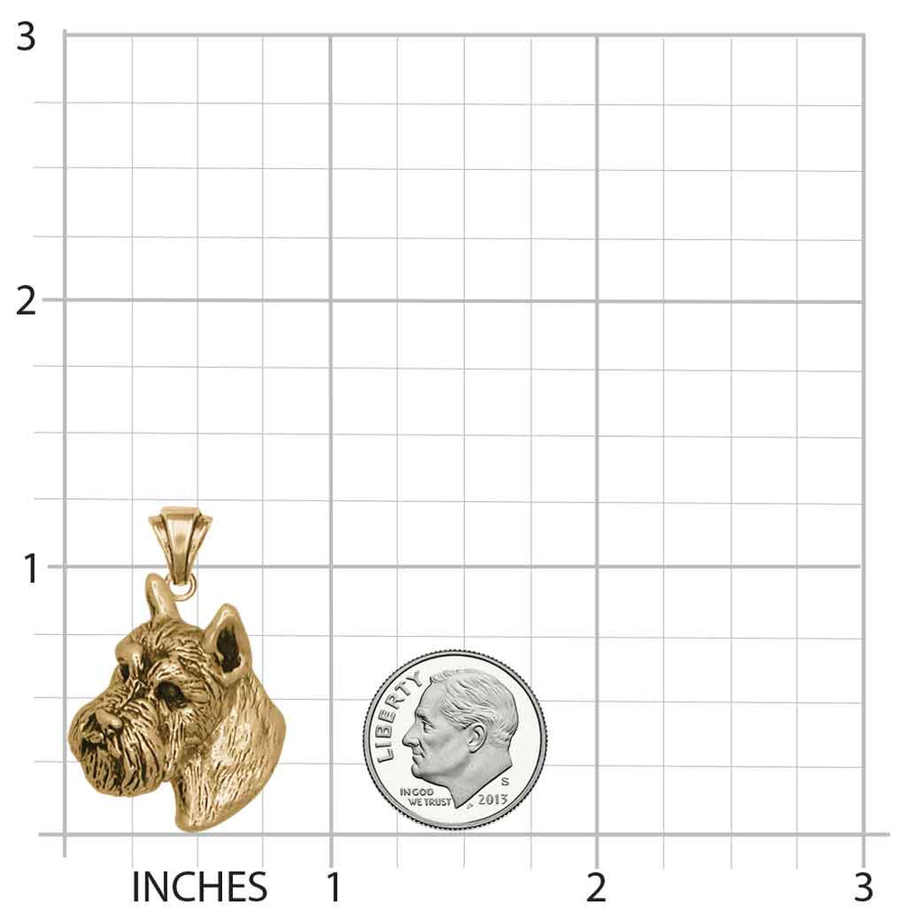Schnauzer Pendant Jewelry 14k Gold Handmade Schnauzer Pendant SN13-PG