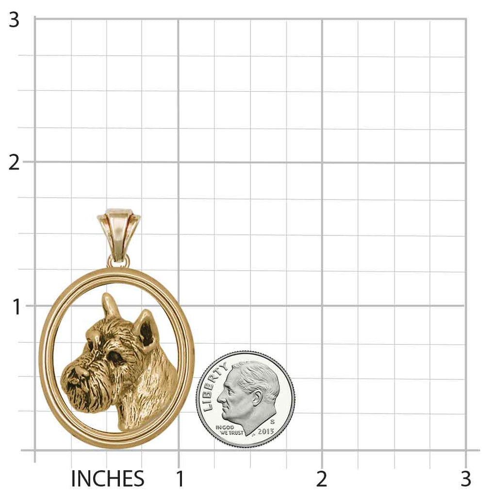 Schnauzer Pendant Jewelry 14k Gold Handmade Schnauzer Pendant SN13-VPVM