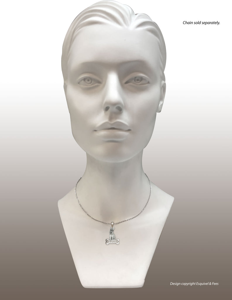 Schnauzer Jewelry Sterling Silver Handmade Schnauzer Personalized Pendant  SN231X-NP