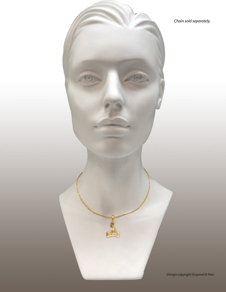 Schnauzer Angel Jewelry 14k Gold Vermeil Handmade Schnauzer Personalized Pendant  SN231XA-NPVM
