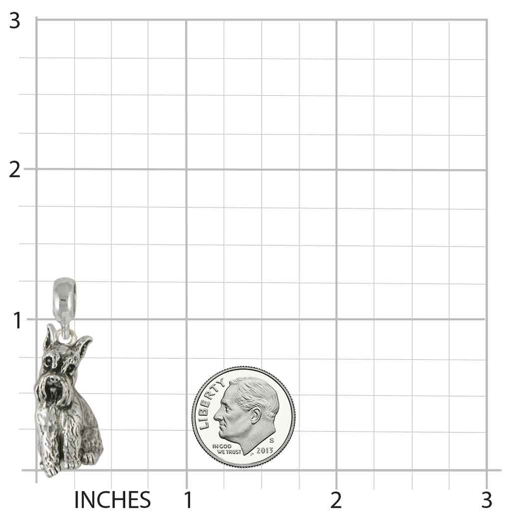 Schnauzer Charm Slide Jewelry Sterling Silver Handmade Schnauzer Charm Slide SN23-PNS