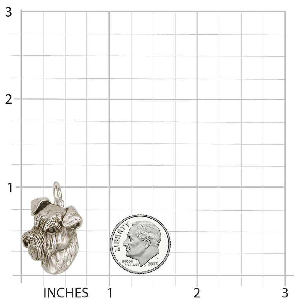 Schnauzer Charm Jewelry Sterling Silver Handmade Schnauzer Charm SN9-C