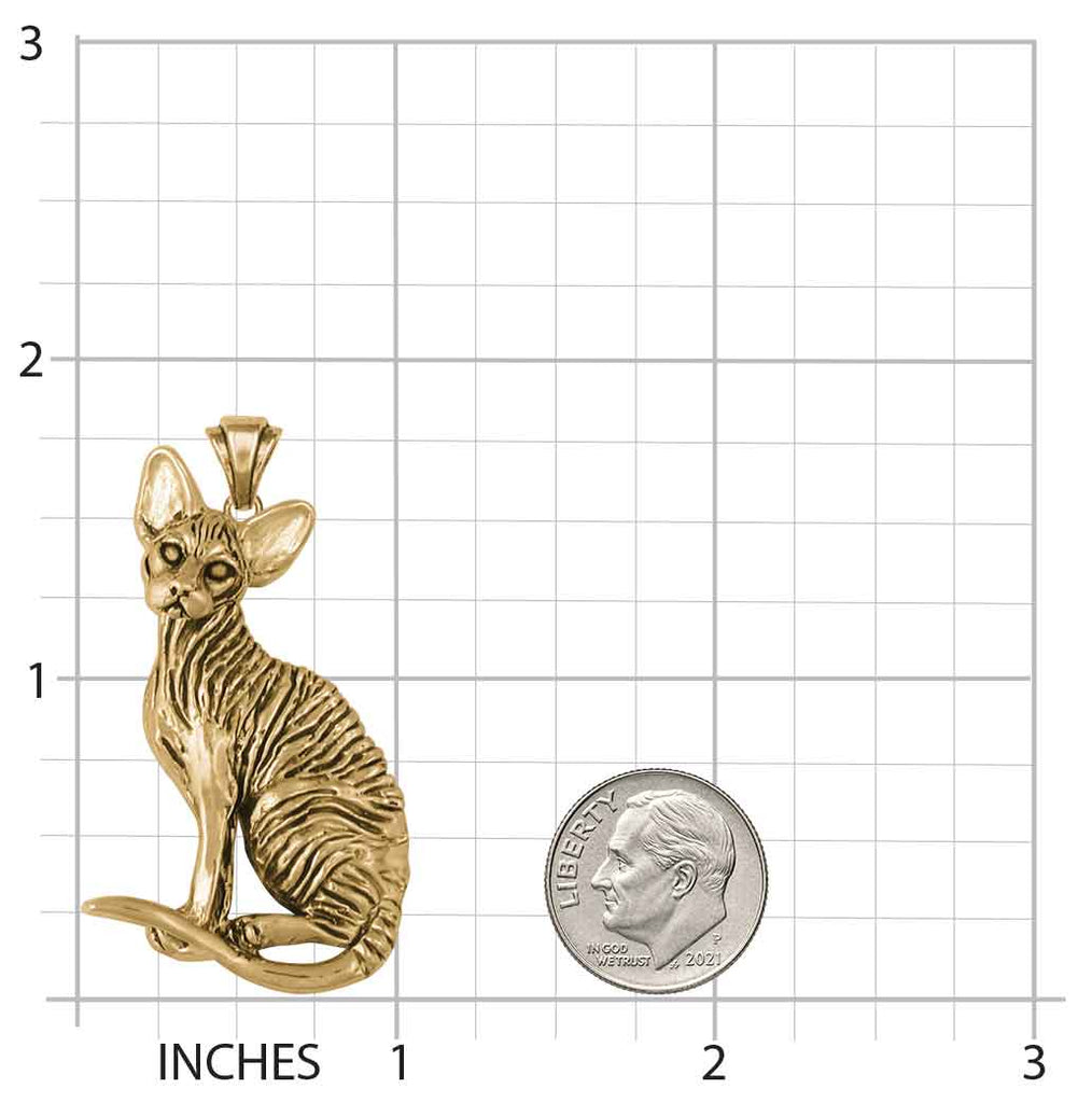 Sphynx Cat Pendant Jewelry Gold Vermeil Handmade Cat Pendant SX2-PVMCUSTOM