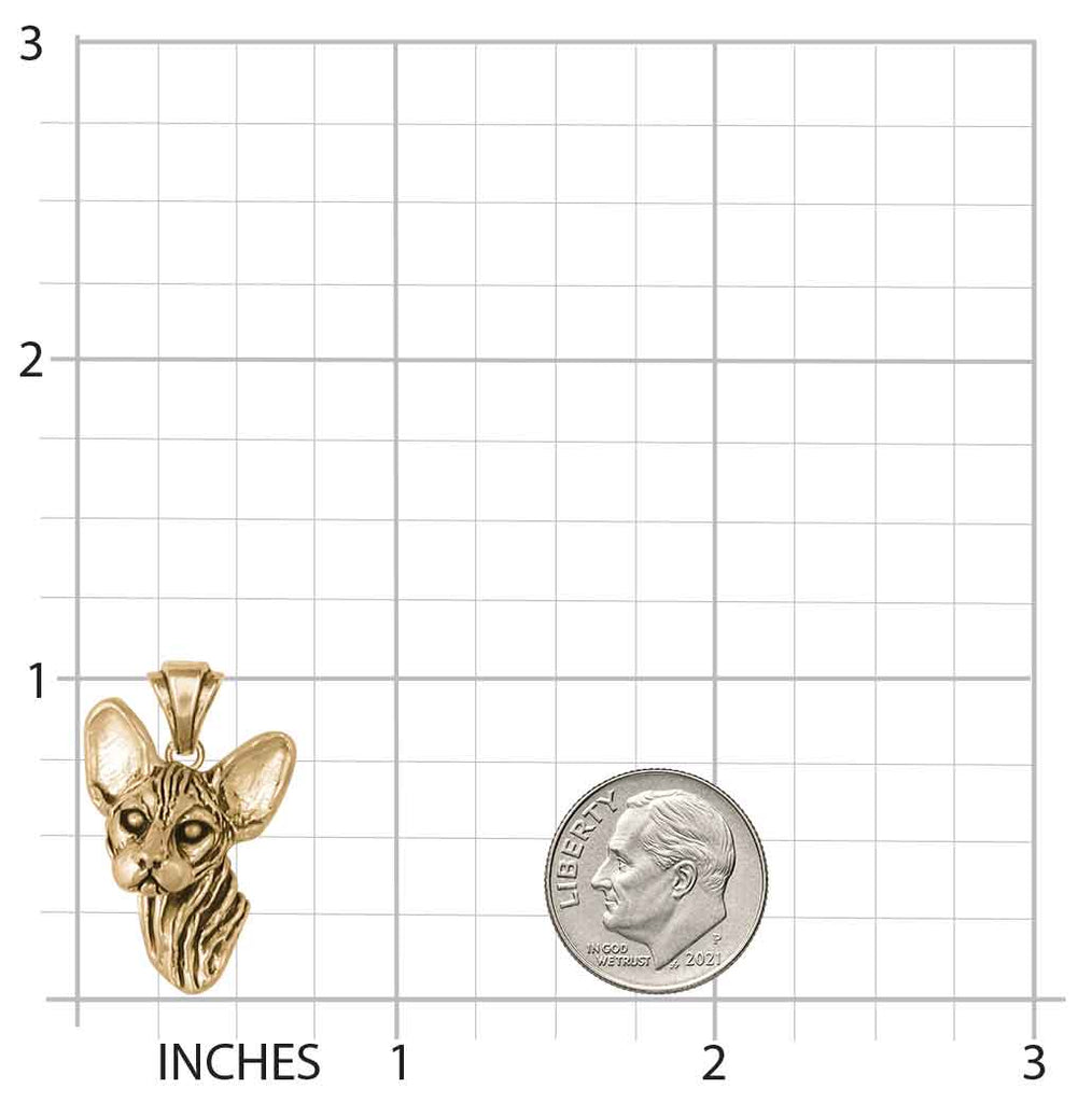 Sphynx Cat Pendant Jewelry Gold Vermeil Handmade Cat Pendant SX3-PVM