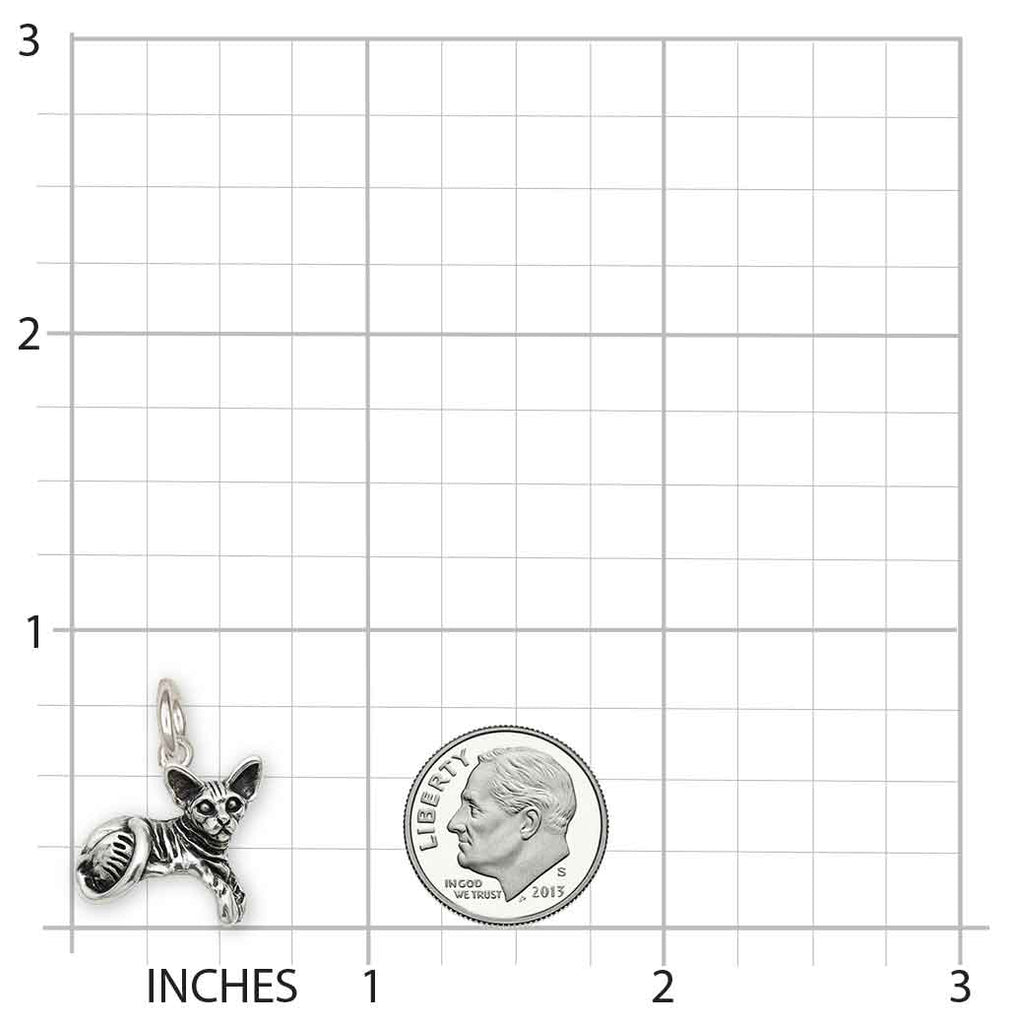 Sphynx Cat Charm Sterling Silver Handmade Cat Jewelry  SX4-C