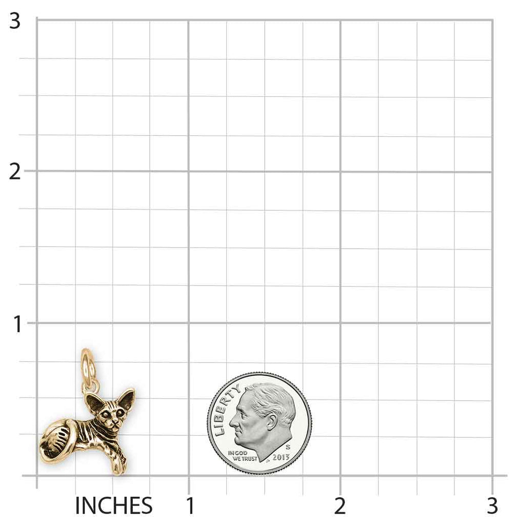 Sphynx Cat Charm 14k Gold Vermeil Handmade Cat Jewelry  SX4-CVM
