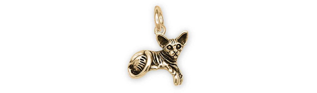 Sphynx Cat Charms Sphynx Cat Charm 14k Gold Vermeil Cat Jewelry Sphynx Cat jewelry