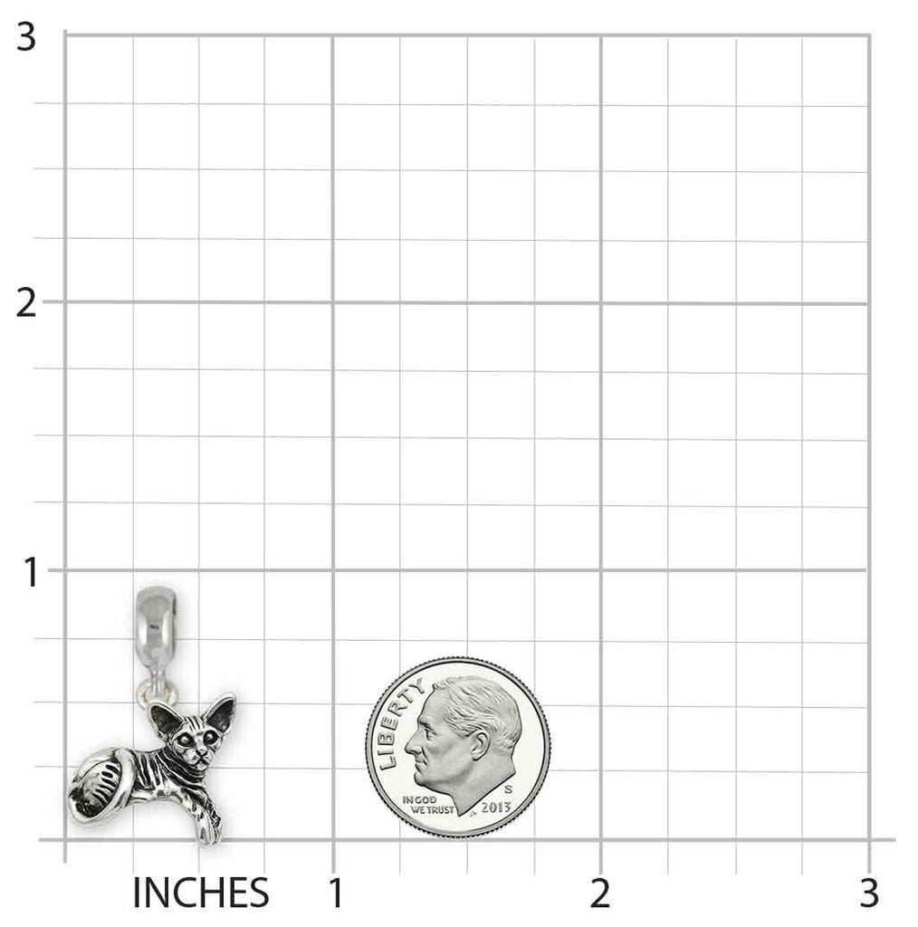Sphynx Cat Charm Slide Sterling Silver Handmade Cat Jewelry This Charm Will Fit A Pandora® Slide Bracelet SX4-PNS