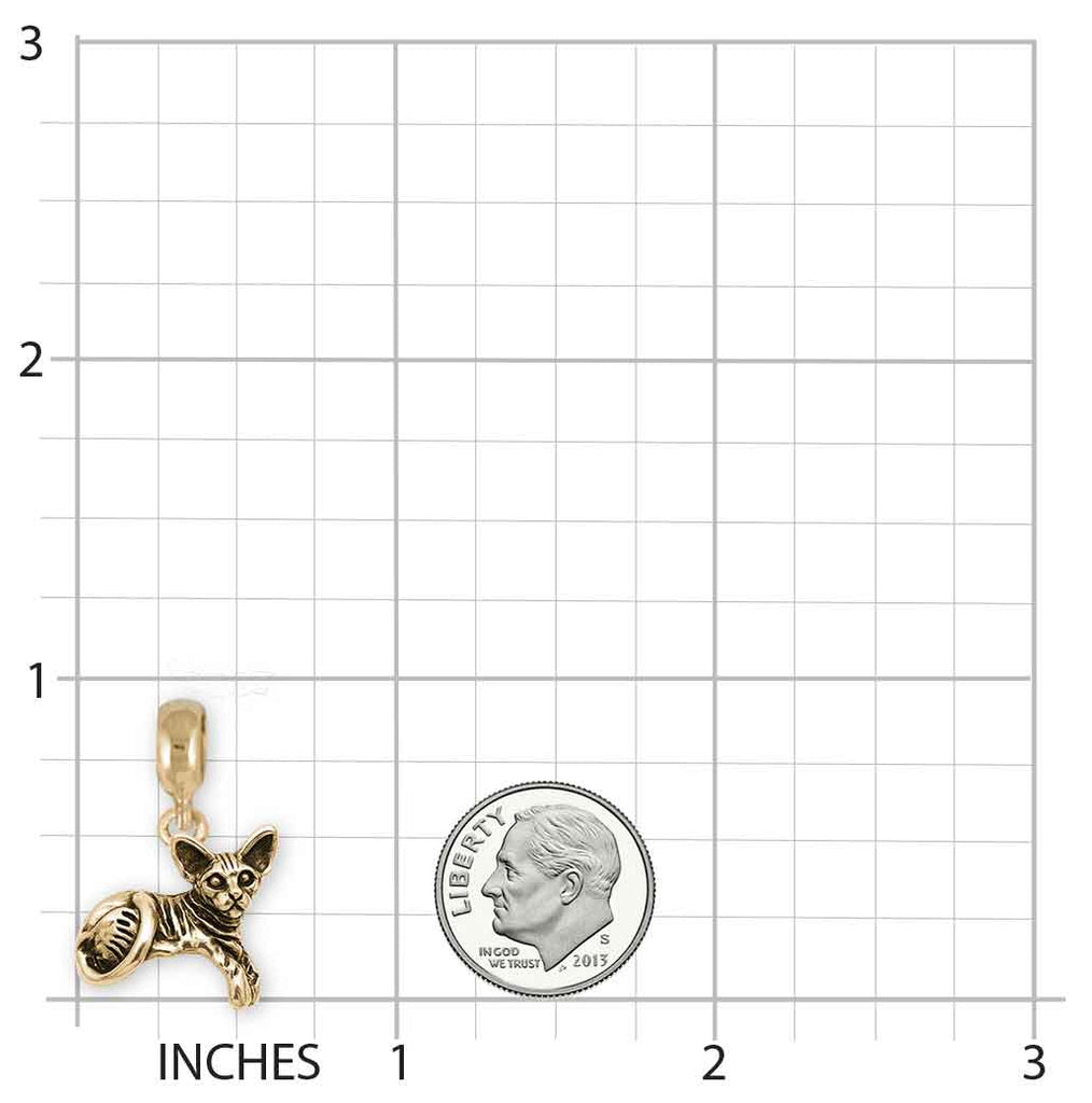 Sphynx Cat Charm Slide 14k Gold Vermeil Handmade Cat Jewelry This Charm Will Fit A Pandora® Slide Bracelet SX4-PNSVM
