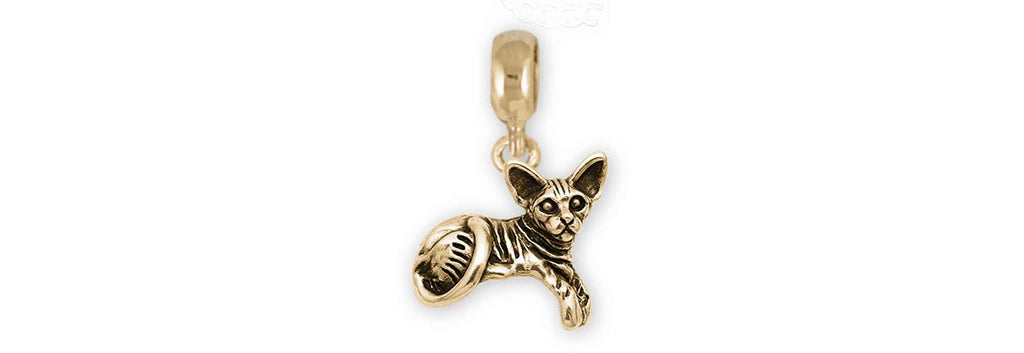 Sphynx Cat Charms Sphynx Cat Charm Slide 14k Gold Vermeil Cat Jewelry Sphynx Cat jewelry