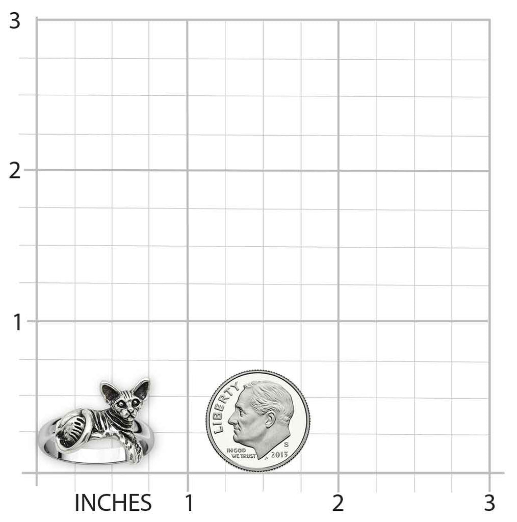 Sphynx Cat Ring Sterling Silver Handmade Cat Jewelry  SX4-R