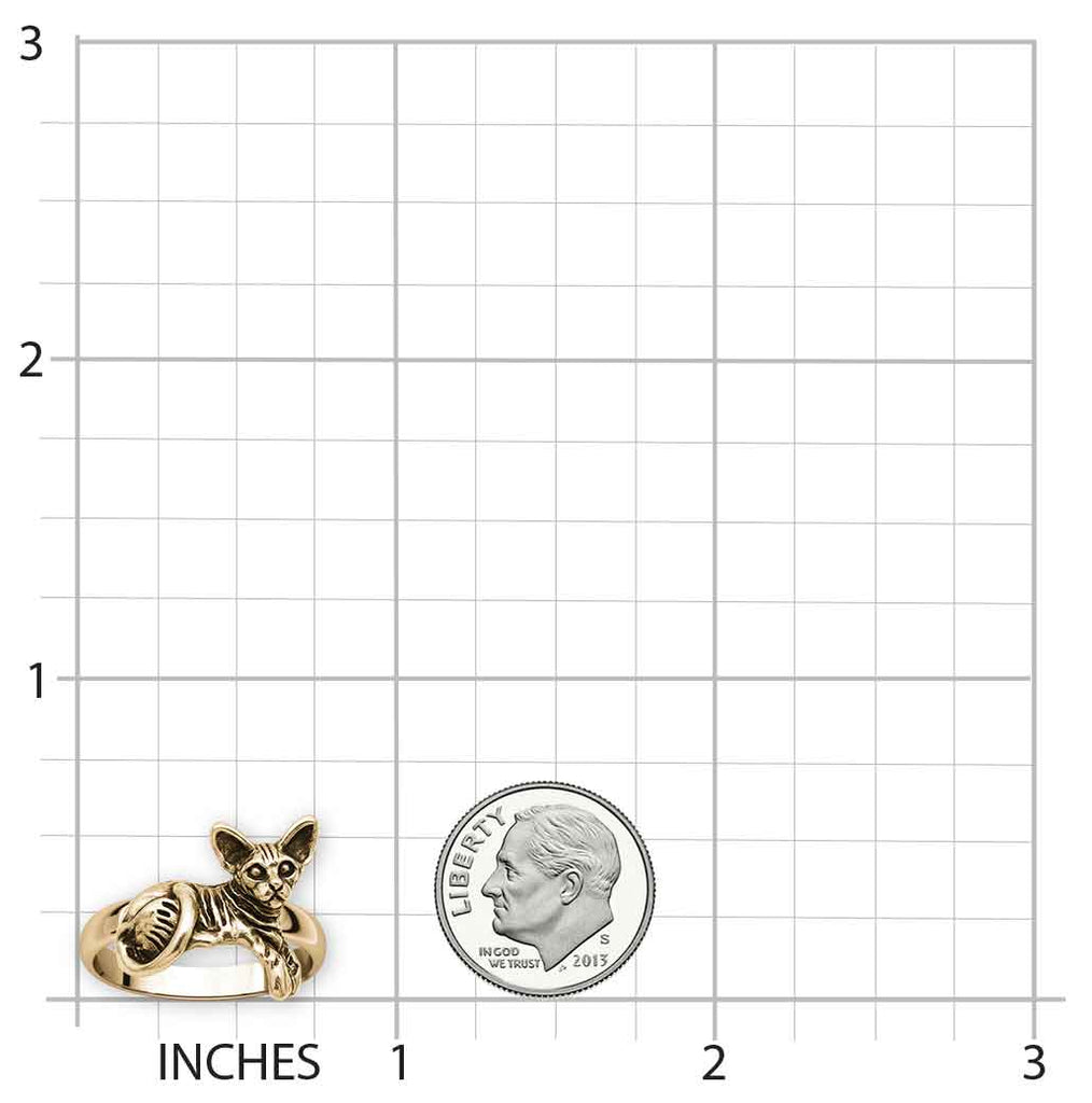 Sphynx Cat Ring 14k Gold Vermeil Handmade Cat Jewelry  SX4-RVM