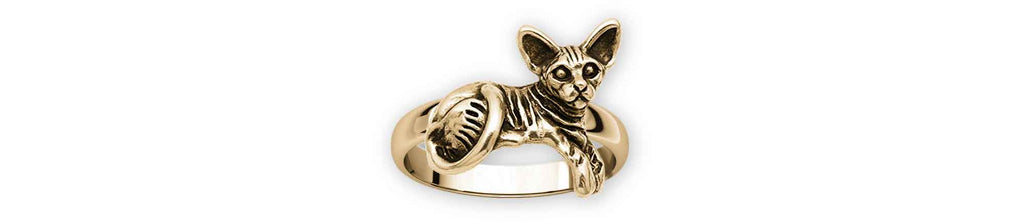 Sphynx Cat Charms Sphynx Cat Ring 14k Gold Vermeil Cat Jewelry Sphynx Cat jewelry