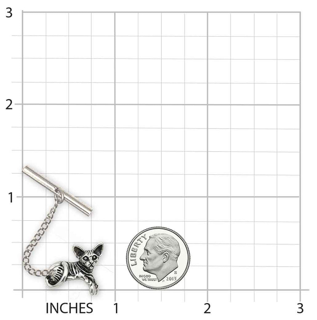 Sphynx Cat Tie Tack Sterling Silver Handmade Cat Jewelry  SX4-TT