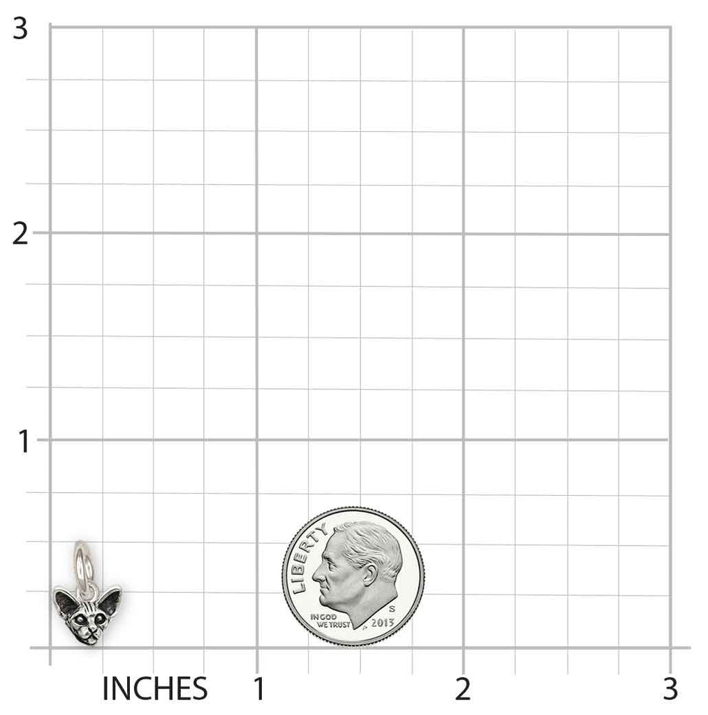 Sphynx Cat Charm Sterling Silver Handmade Cat Jewelry  SX4H-C