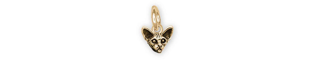 Sphynx Cat Charms Sphynx Cat Charm 14k Yellow Gold Cat Jewelry Sphynx Cat jewelry
