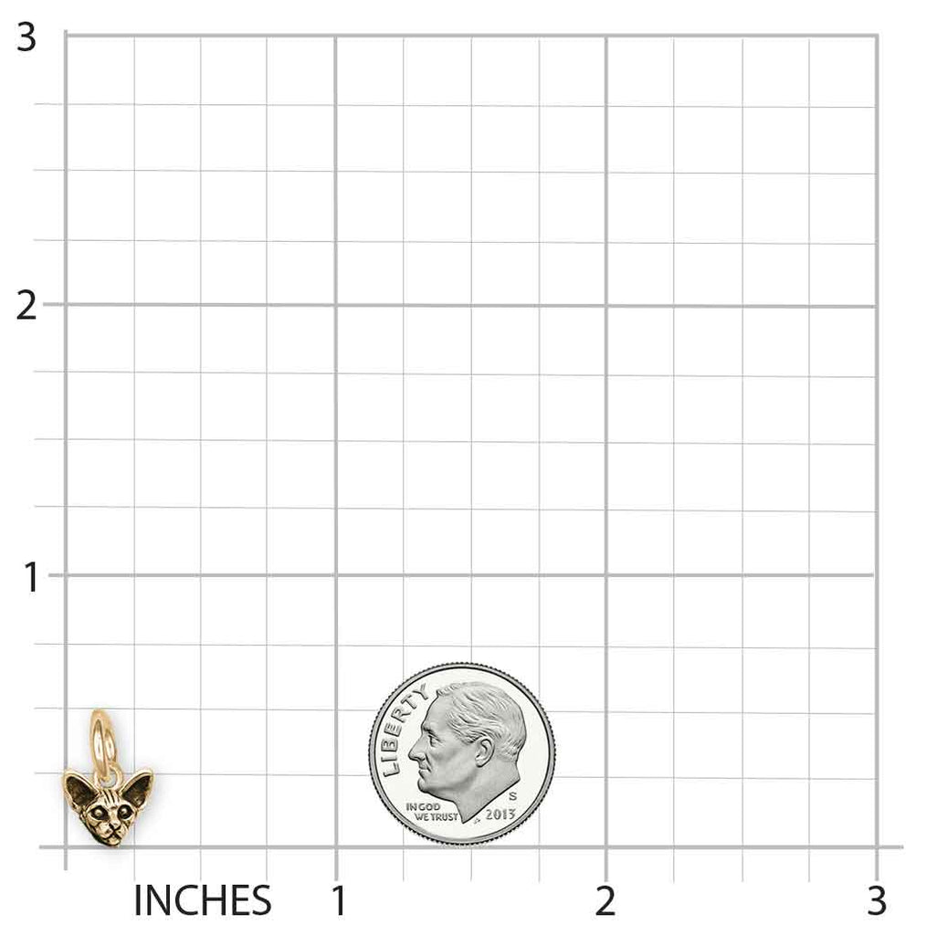 Sphynx Cat Charm 14k Gold Vermeil Handmade Cat Jewelry  SX4H-CVM