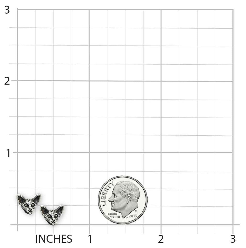 Sphynx Cat Earrings Sterling Silver Handmade Cat Jewelry  SX4H-E