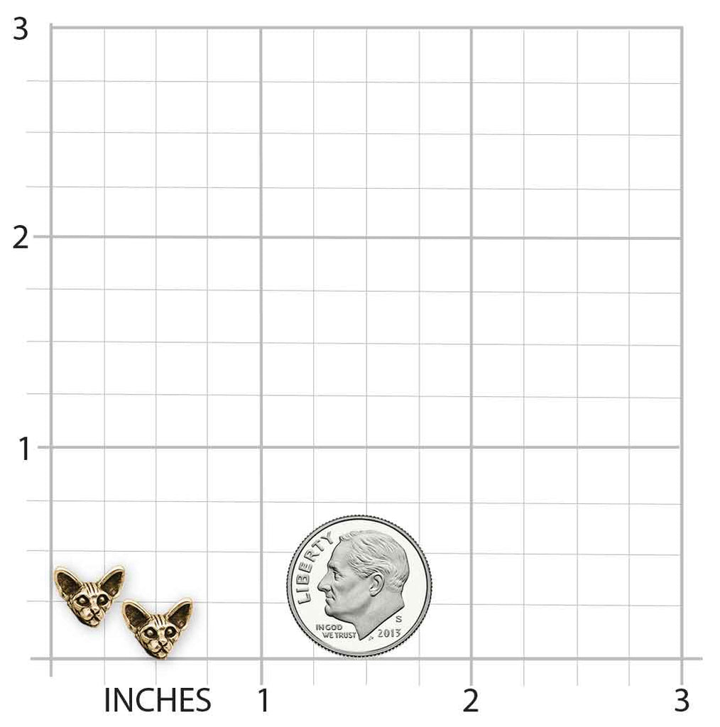 Sphynx Cat Earrings 14k Gold Vermeil Handmade Cat Jewelry  SX4H-EVM