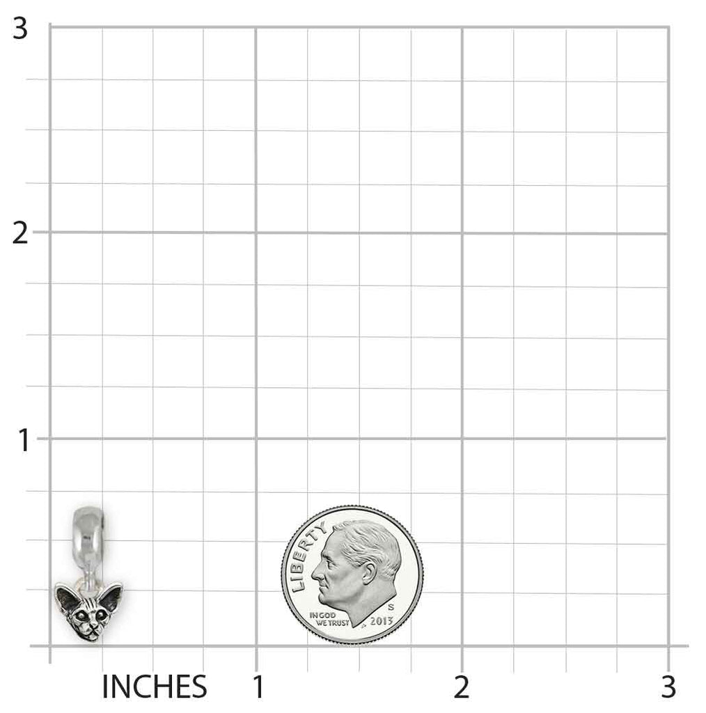 Sphynx Cat Charm Slide Sterling Silver Handmade Cat Jewelry This Charm Will Fit A Pandora® Slide Bracelet SX4H-PNS