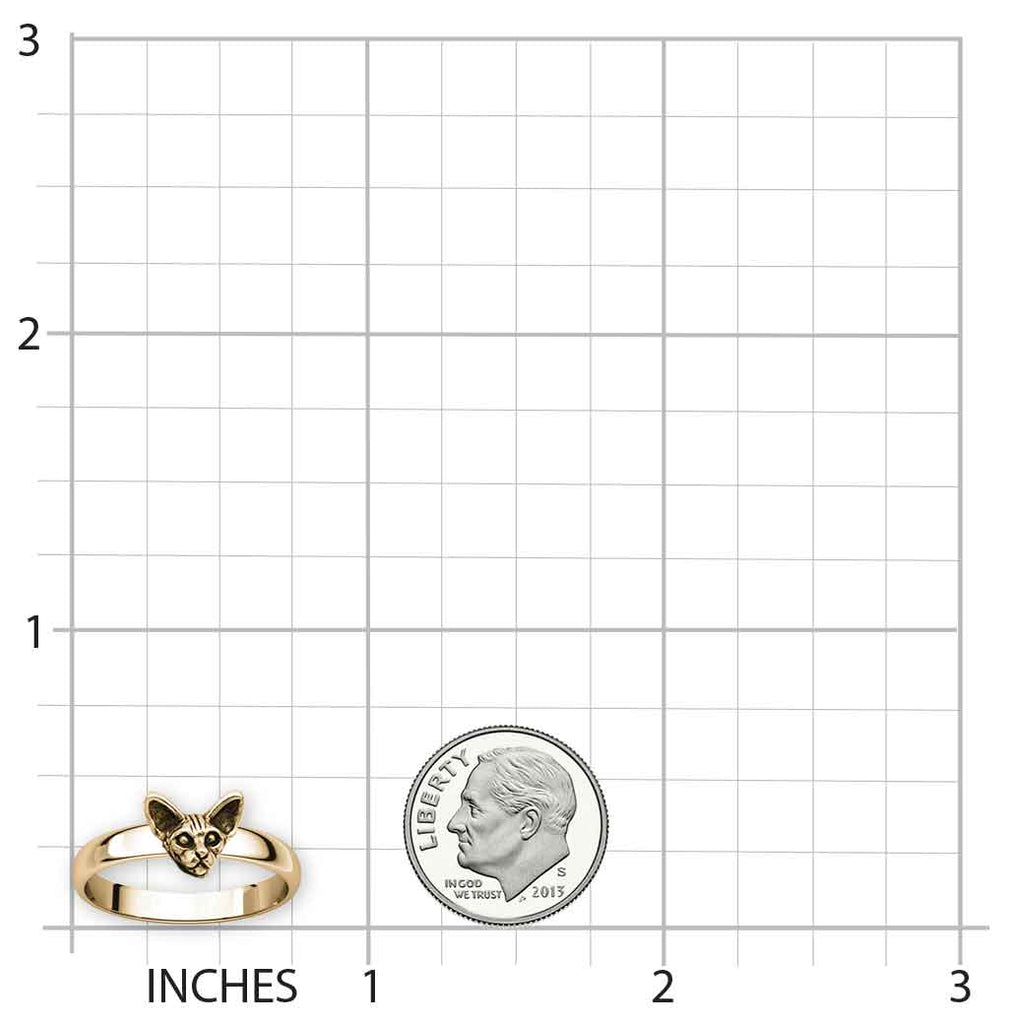 Sphynx Cat Ring 14k Gold Vermeil Handmade Cat Jewelry  SX4H-RVM