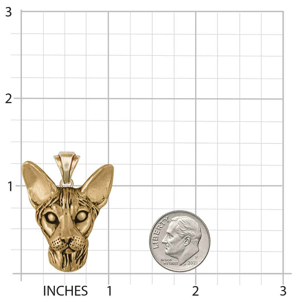 Sphynx Cat Pendant Jewelry Gold Vermeil Handmade Cat Pendant SX5-PVM