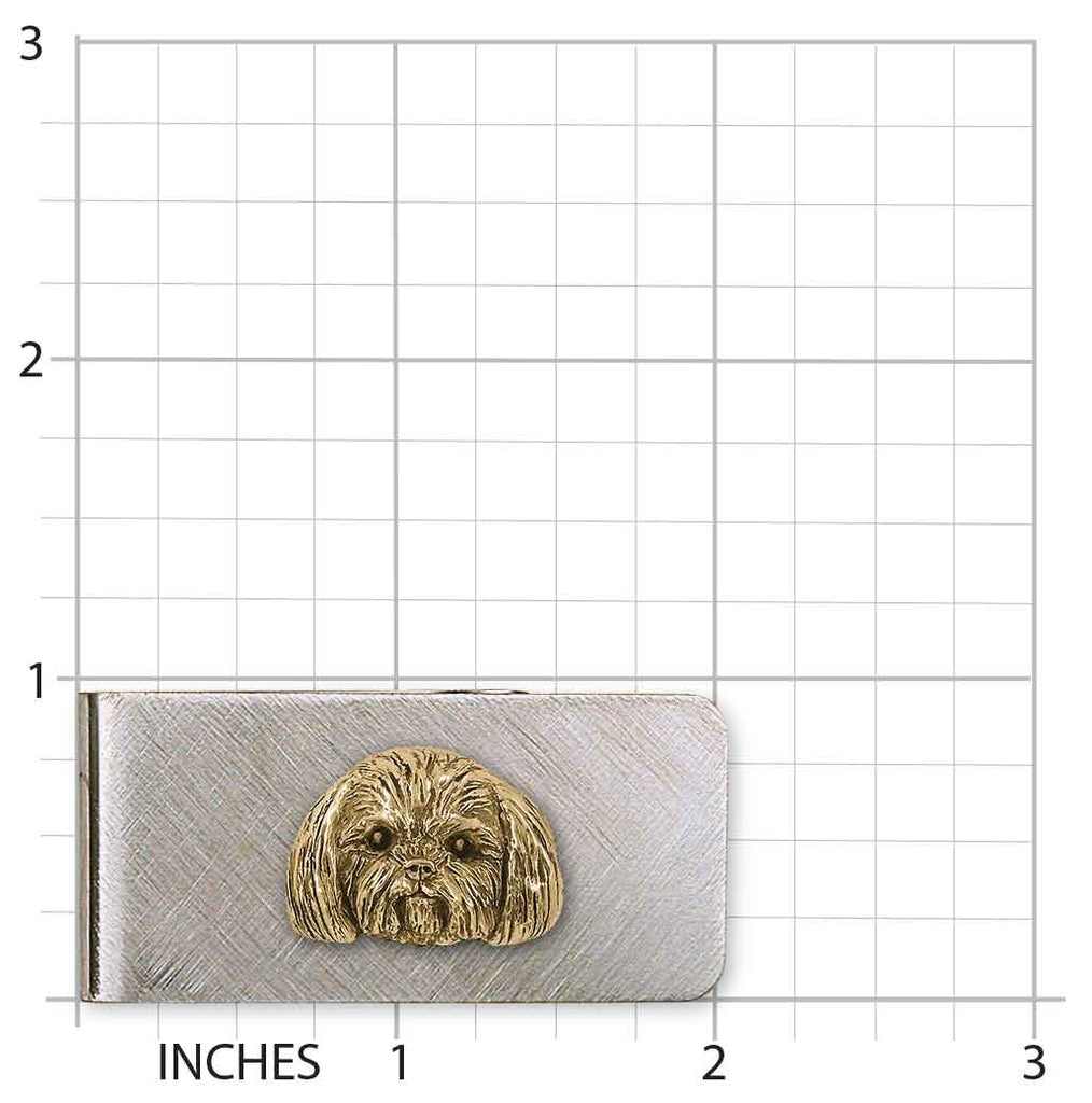 Shih Tzu Money Clip Bronze And Stainless Steel Handmade Shih Tzu Jewelry  SZH5-BZMC