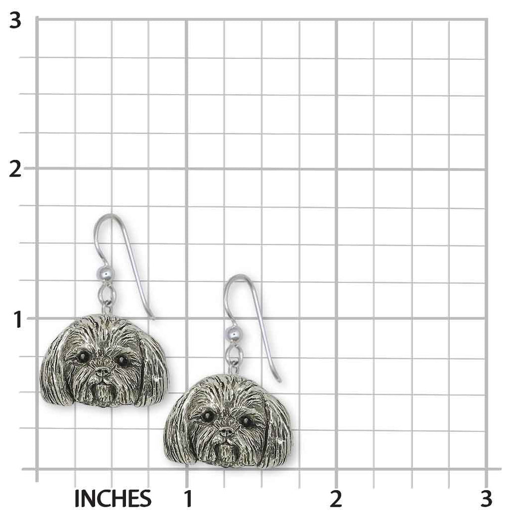 Shih Tzu Earrings Sterling Silver Handmade Shih Tzu Jewelry  SZH5-E