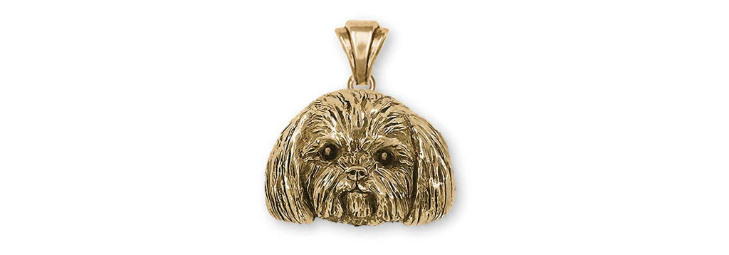 Shih Tzu Charms Shih Tzu Pendant Yellow Bronze Shih Tzu Jewelry Shih Tzu jewelry